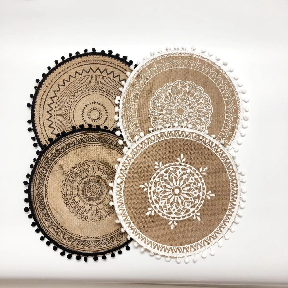 Термостойкие плетеные подставки под тарелки, нескользящие подставки под чашки, винтажные круглые подставки для обеденного стола