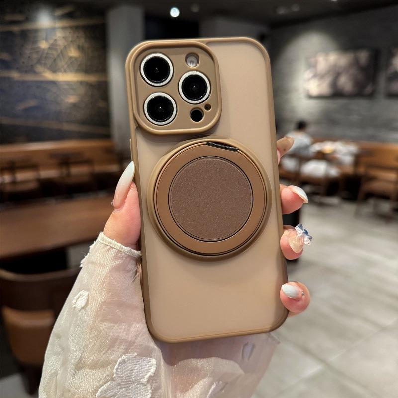 Применимо к чехлу для мобильного телефона iPhone16Pro, матовый, приятный на ощупь, с магнитным креплением, вращающимся держателем, защитный чехол для Apple 15Pro со всех сторон.