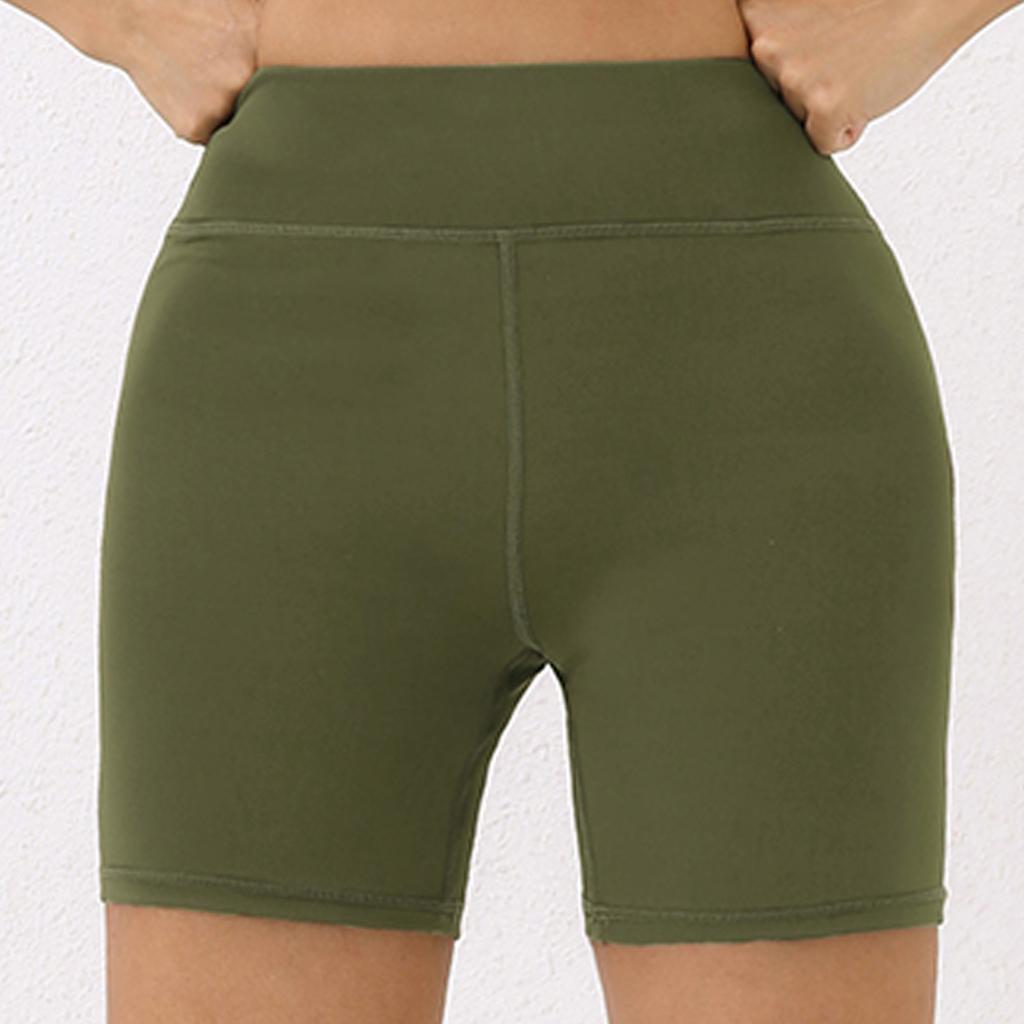 Женские бесшовные шорты для йоги с задним карманом, подтягивающие ягодицы и рюши, велосипедные колготки для тренировок, шорты для спортзала