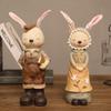 Mini Easter Bunny Statue Resin Crafts Rabbit Desktop Ornament  Outdoor Garden Lawn