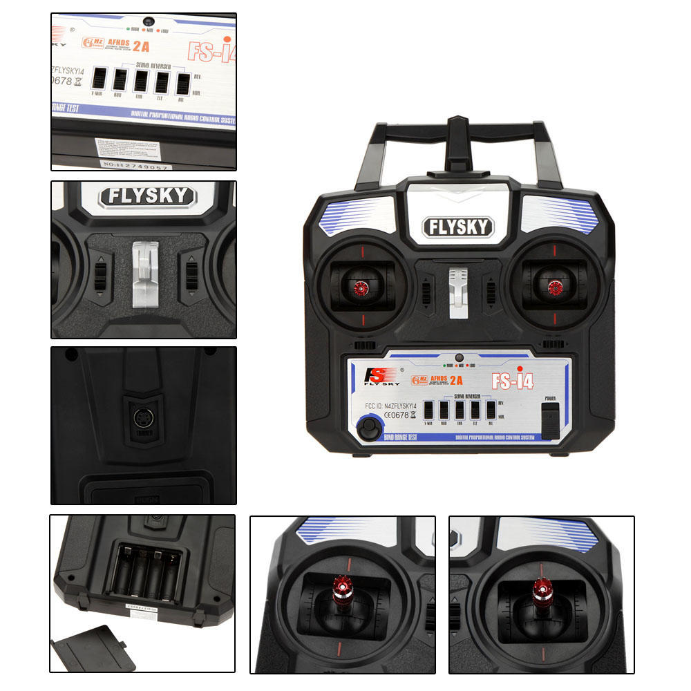 Flysky 2.4GHz 4CH Radio System Transmitter for RC Helicopter Glider with FS-A6 Receiver