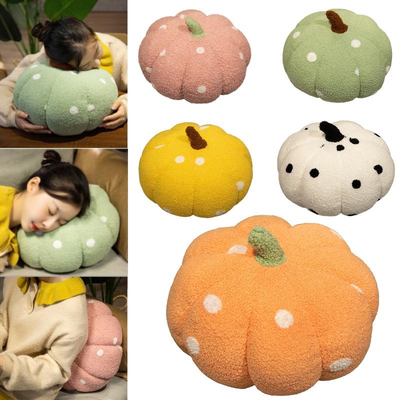 Cute Colorful Polka Dot Pumpkin Pillow Toy For Halloween Decor