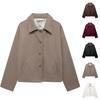Женская модная повседневная блузка с длинными рукавами на пуговицах, однотонная, куртка куртка куртка
