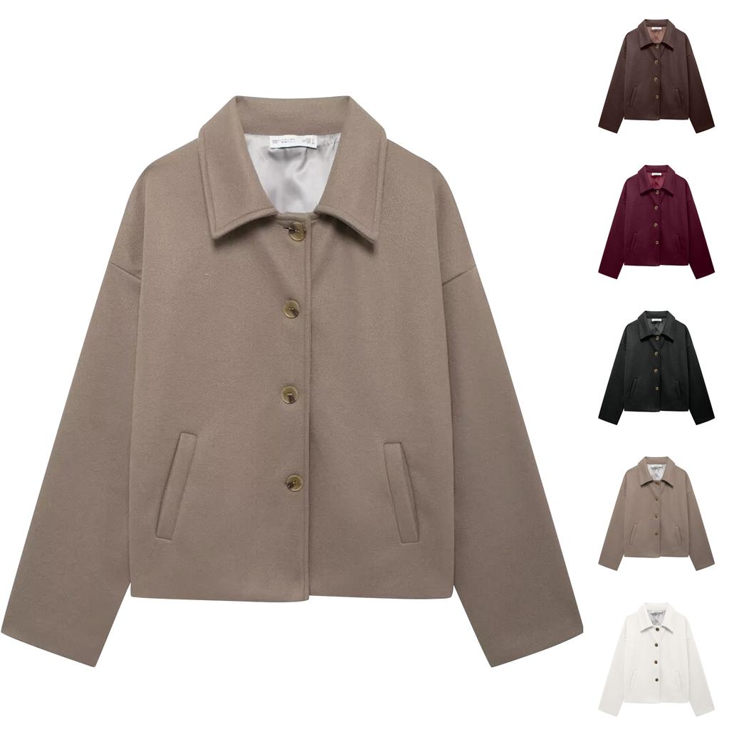 Женская модная повседневная блузка с длинными рукавами на пуговицах, однотонная, куртка куртка куртка