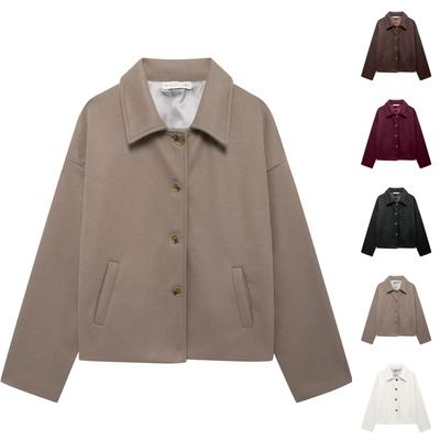 Женская модная повседневная блузка с длинными рукавами на пуговицах, однотонная, куртка куртка куртка