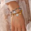 Women's 18k Gold Plated Heart Charm Bracelet Featuring Sturdy Stainless Steel and Stylish Zircon Accent Casual Wear