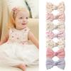 2pcs/set Cute Cotton Plaid Flower Prints Bow Hair Clips Baby Girls Summer Bowknot Hairgrips Barrettes Headwear Hair Accessories