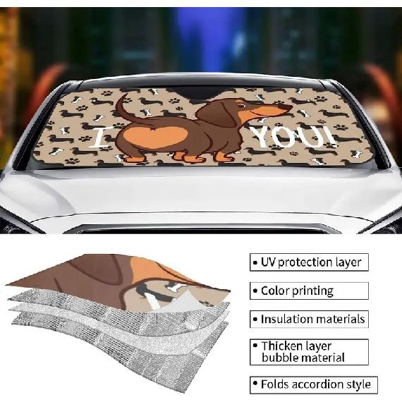 Car Windshield Sunshade Dachshund Dog Sun Visor Protector Front Window Shade Sunshade Block Uv Rays Protector Your Vehicle