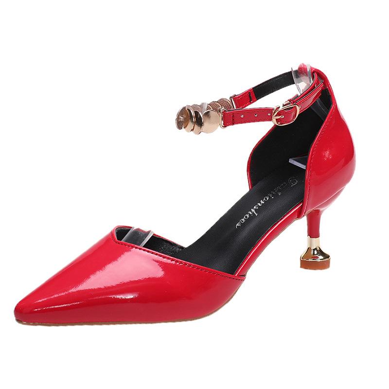 Zapatos De Mujer, женские модные туфли на шпильке с острым носком и пряжкой, женские крутые красные туфли на каблуке для вечеринок, белые туфли на каблуке