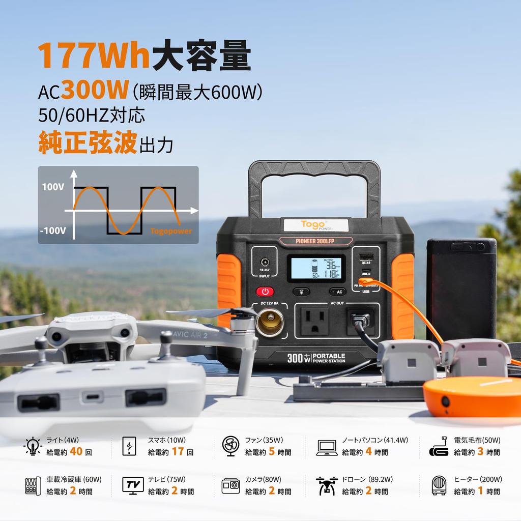 Togo Power Portable Power Station and Solar Panel Compact and Powered by a Iron Phosphate BMS Battery 40W Solar High Conversion Solar Generator for