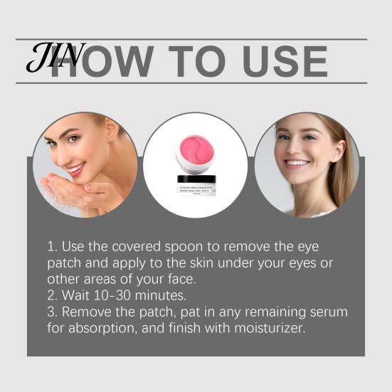 Eye Patch for Firming Skin 60 Pcs Collagen Patches, Peptide Mask Puffiness Dark Circles, Hyaluronic Acid Patches Hydrating Gel under Treatment