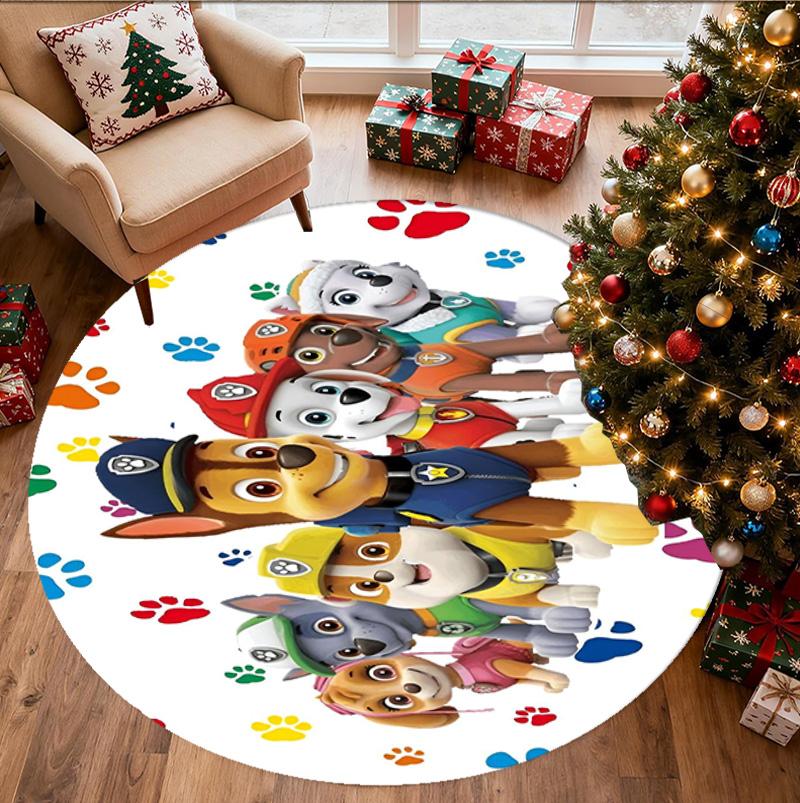 PAW Patrol Pattern Round Rug, Indoor/Outdoor Mat, for Picnic, Gameroom, Bedroom, Office, Living Room, Home Decor Carpet, Birthday Gift