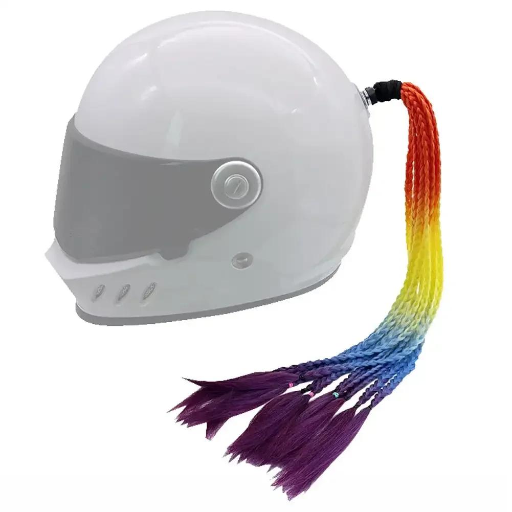 Дреды для шлема, косички для мотоцикла, грязная косичка, градиентная синтетическая косичка с присоской