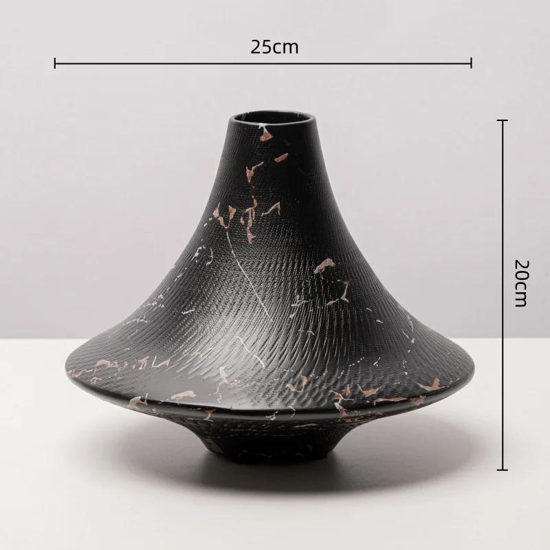 Resin Handicraft Conical Vase Floral Arrangement Accessories Geometric Circular Ornaments Flower Vase Home Decoration