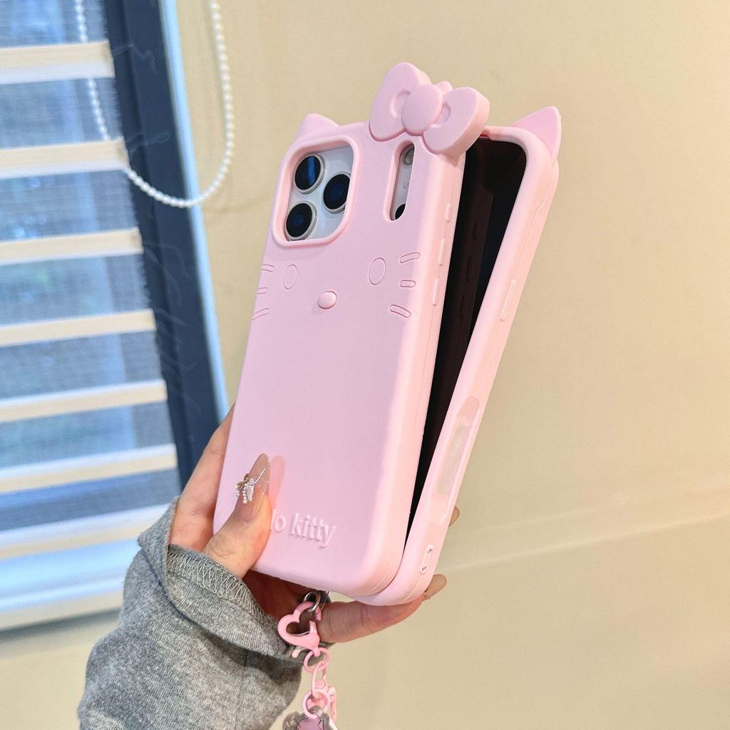 Мультяшный браслет с кошкой KT и футляр для детского питания для iPhone 13/14/15/16/17 Pro/Pro Max