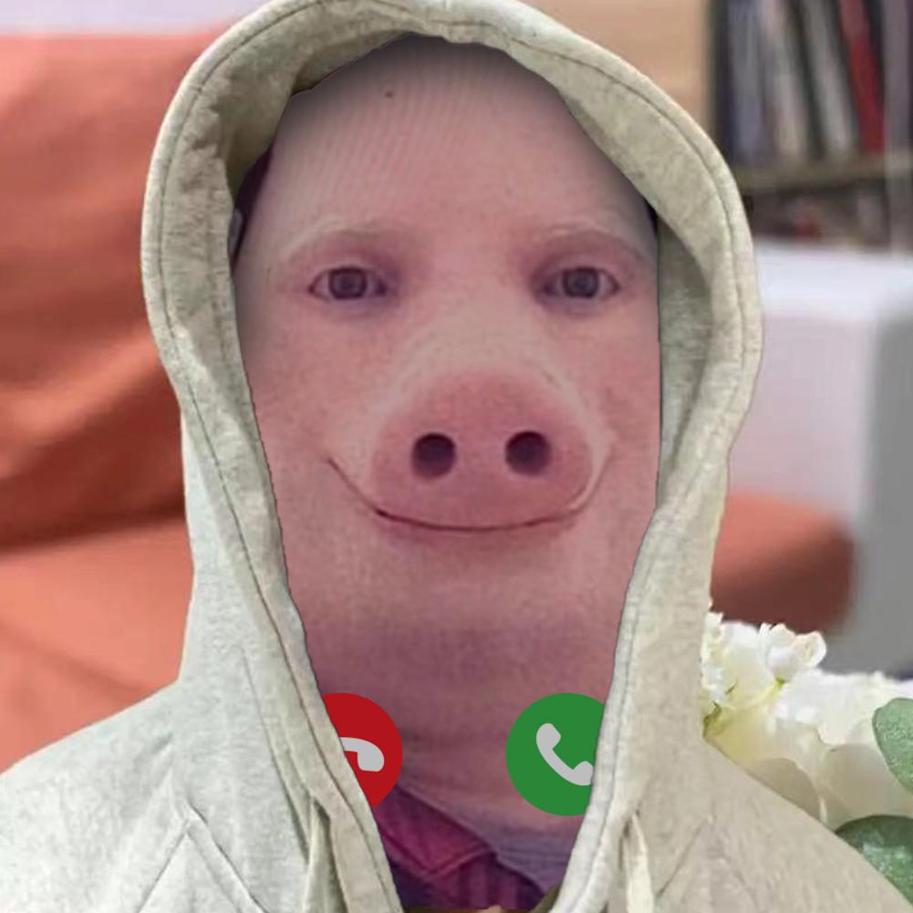 2PCS For John Pork Is Calling Interesting 3D Printed Seamless Mask John Pork Smiling Cosplay Facial Mask Party Cosplay Props
