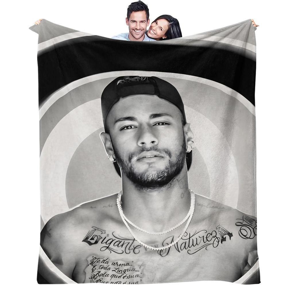 Black White Sports Portrait Print Blanket Flannel Blanket Throw Blanket Warm Blanket Gift Blanket Minimalist Fan Bed Wrap