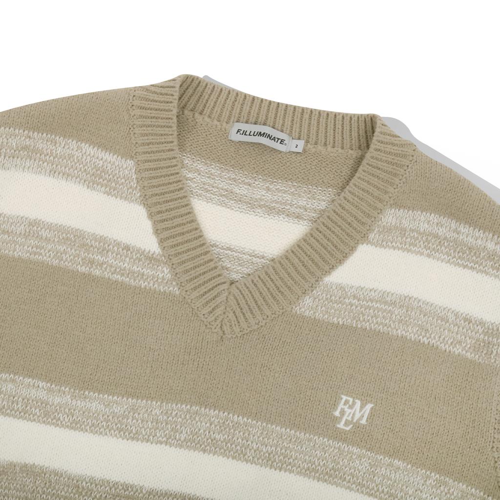 FILLUMINATE Flm Striped Knit Vest - Grey