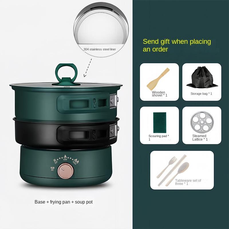 Электрическая кастрюля для готовки, складная, портативная, мультиварка, сплит-тип, рисоварка, сковорода для дома и путешествий, 1,6 л