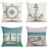 Marine Nautical Anchor Pillow Case Digital Printed Sofa Pillow Line Cushion Case