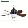 1pc 16-Inch Socket Fan Light Ceiling Fans With Lights And Remote - Screw In Small Ceiling Fan Replacement For E27 Light Bulb, Dimmable 3 Color Lights