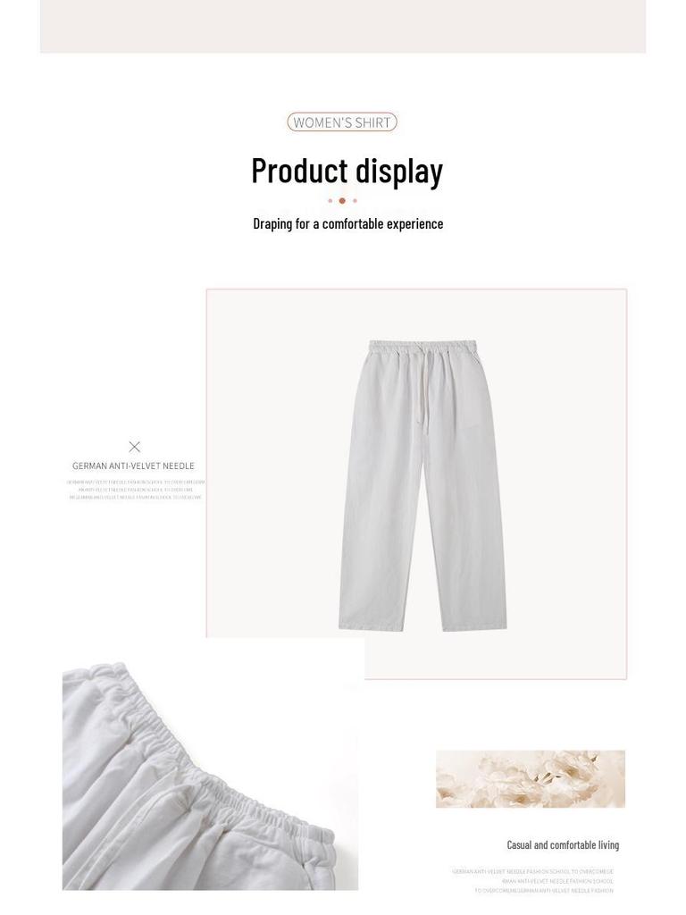 Женские брюки-морковь из хлопкового твила - Однотонные белые, Повседневный летний стиль