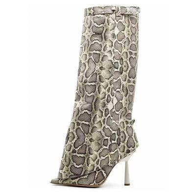 Мода Новая Пряжка Ремня Элегантные Черные Женские Юбка Сапоги Европейский Американский Горячая Девушка Острый Носок Высокий Каблук Сапоги Ботфорты Размер 43