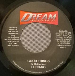 7-дюймовая пластинка LUCIANO - Good Things NONE Dream Entertain 2005 Ямайка Регги, Ска и Даб Б/у