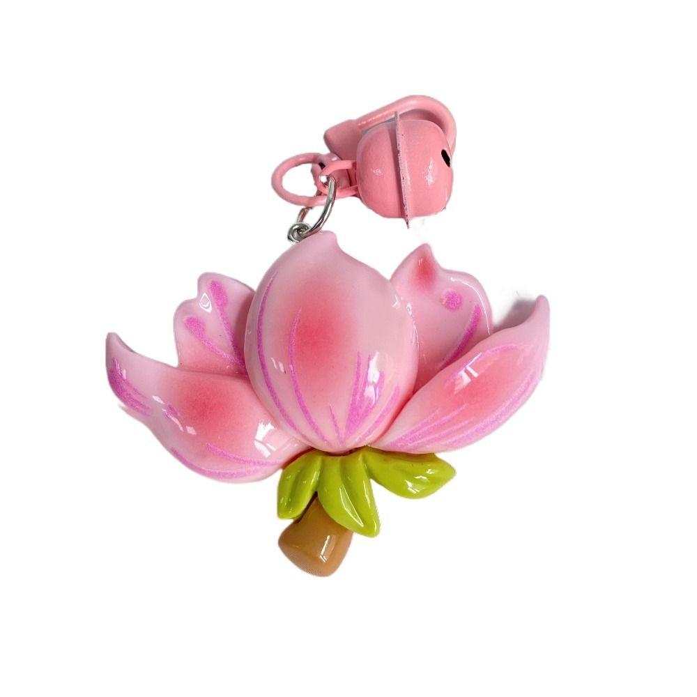Подвеска в виде тюльпана с цветком персика, брелок для ключей от автомобиля в виде лотоса, модный брелок в виде цветка персика, подарки
