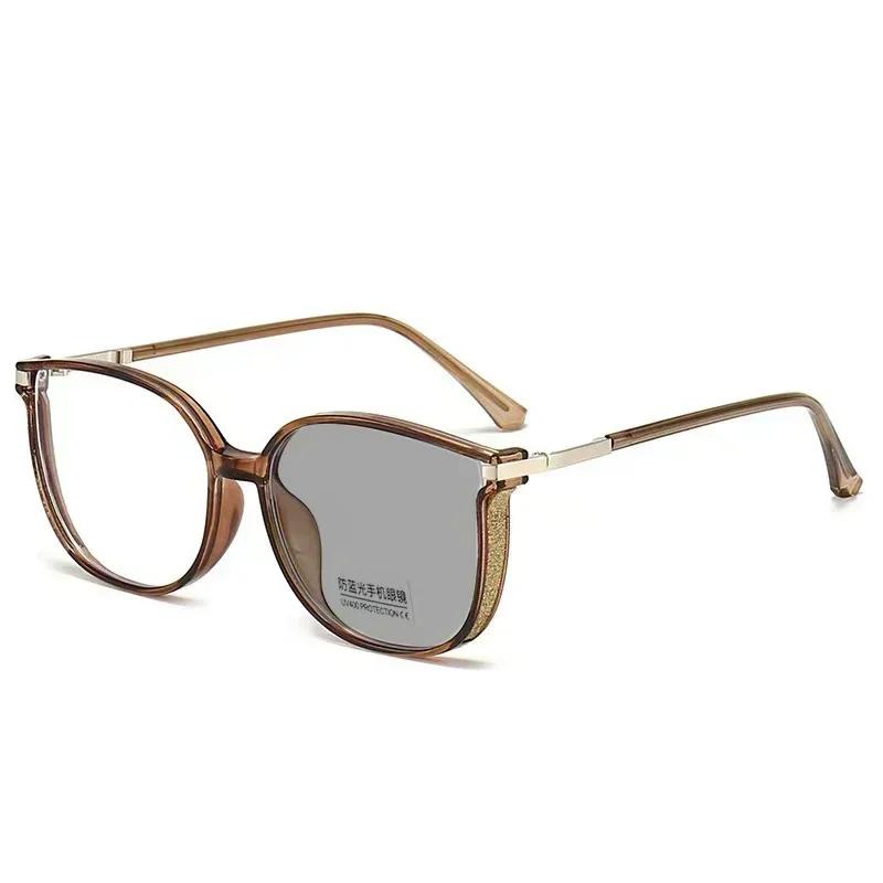 Высококачественные синие фотохромные очки для близорукости, изменяющие цвет очки для близорукости на открытом воздухе, женские очки с бриллиантовыми гвоздиками