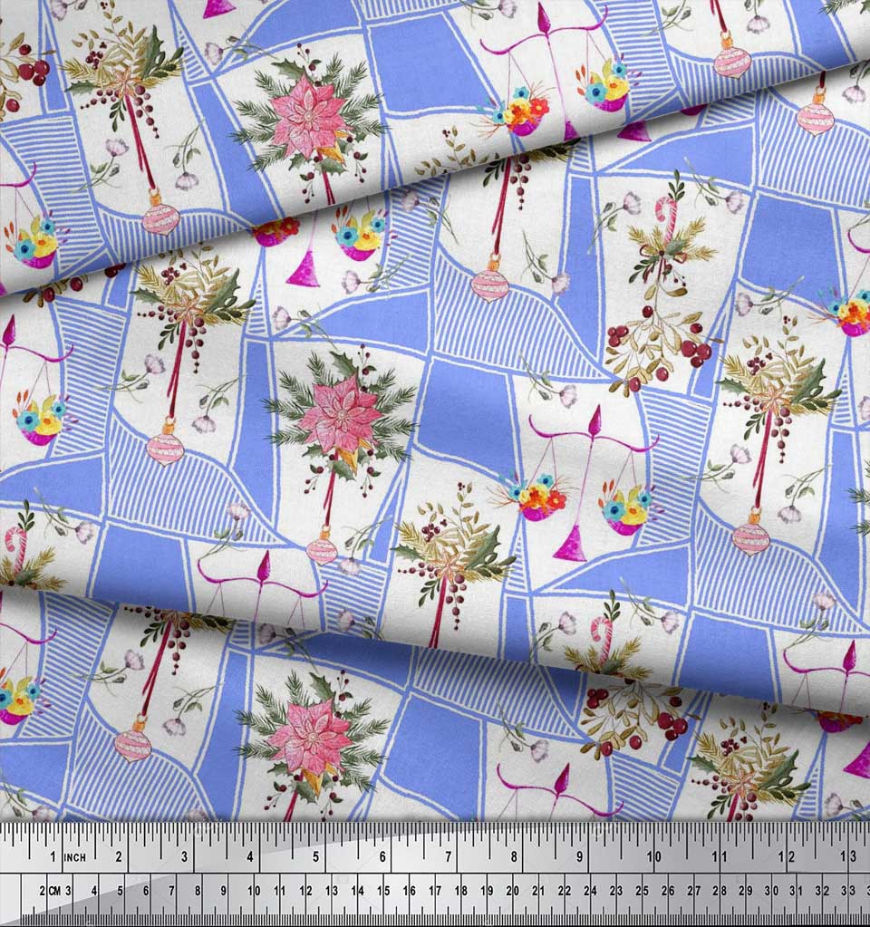 Soimoi Японская креп-сатиновая ткань с листьями, орнаментами и цветочным принтом пуансеттии, ткань по метрам 42 дюйма