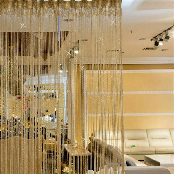 String Curtain Shiny Tassel Line Curtains Window Door Divider Drape Living Room Decor Valance Glitter Door String Curtain