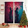 2pcs- Classic samurai design printed curtains, pole bag curtains, home decoration, room decoration
