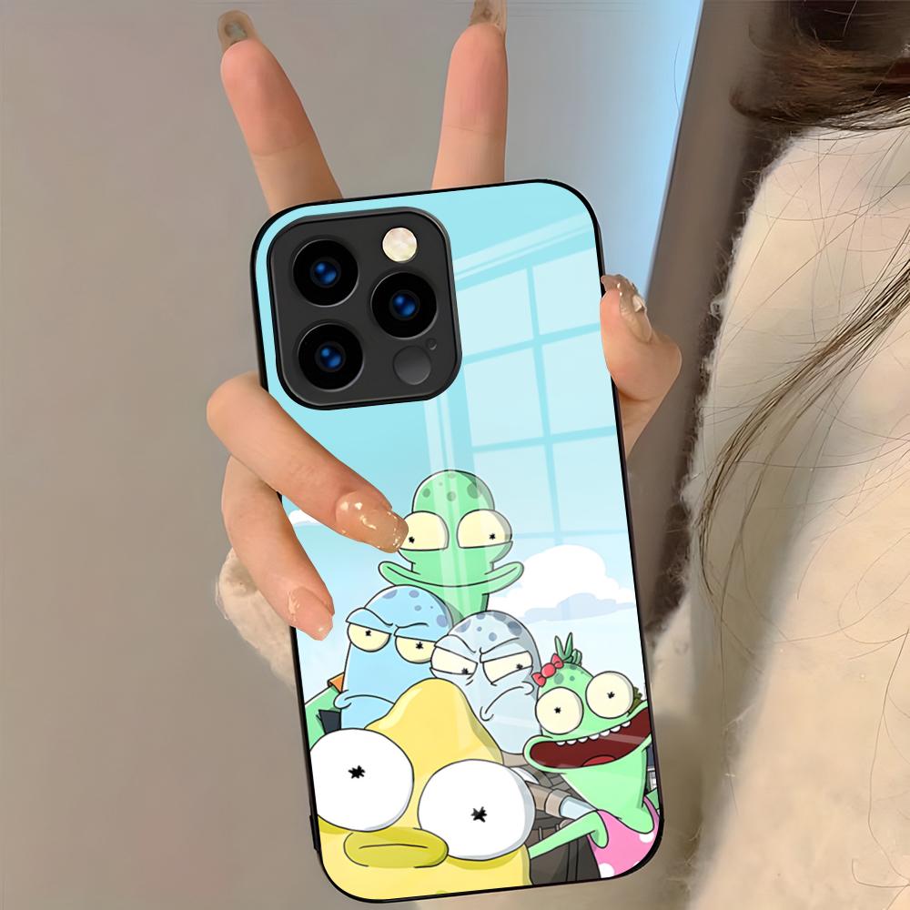 Мультяшный S-Солнечные ПротивоположностиES Чехол Для Телефона Для IPhone 17 Pro Max 16 15 14 Pro Max 13 11 Plus Стеклянная Крышка