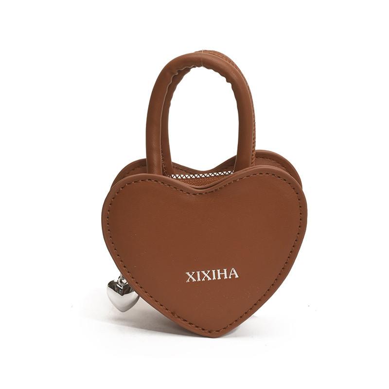 Girl Pu Crossbody Bag With Heart Design And Chain Detail For School And Casual