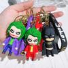 Anime cartoon l Batman Catwoman Joker image doll PVC car keychain cute Halloween series bag pendant ornaments key ring
