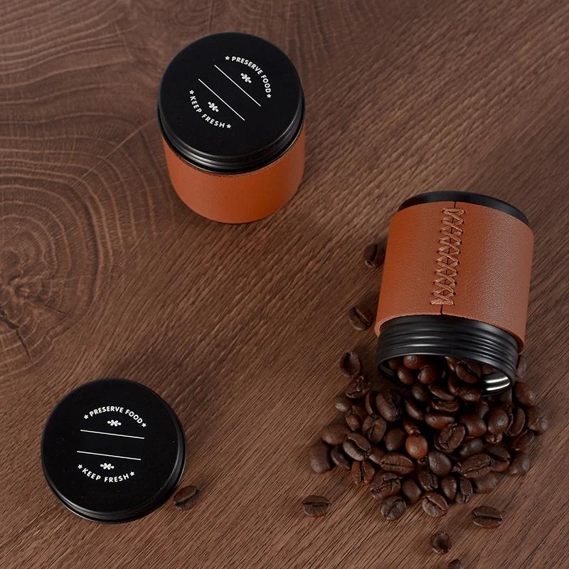 Мини-банка для хранения кофейных зерен, герметичная банка для кофейного порошка, переносная емкость для хранения кофейных зерен, контейнер для хранения чая на открытом воздухе