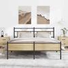 Metal Bed without Mattress Sonoma Oak Finish 180 x 200 cm