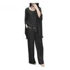 Women 2-Piece Top & Pant Set Crew Neck Shirt Wide Leg Pants Outfit Tracksuit