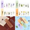 Book Note Marker PET Bookmarks Card Specimen Bookmarks Nature Plants Bookmarks Translucent Flower