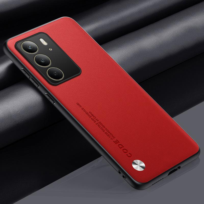 Plain Pu Leather Case for Realme C75 C67 C61 C63 C65 C55 C53 C51 C30 C35 C25y C21y Matte Silicone Bumper Shockproof Hard Camera Protect Cover