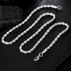 925 Silver 4mm Twisted Snake Chain Necklace Men Women Jewelry 16 -30 Inch