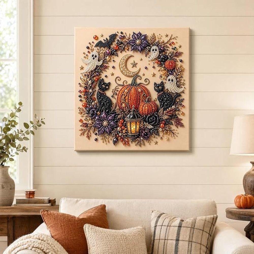 Friendly Crafts Halloween Ghost Pearl Art DIY Kit Pearl Painting Spooky Beginner