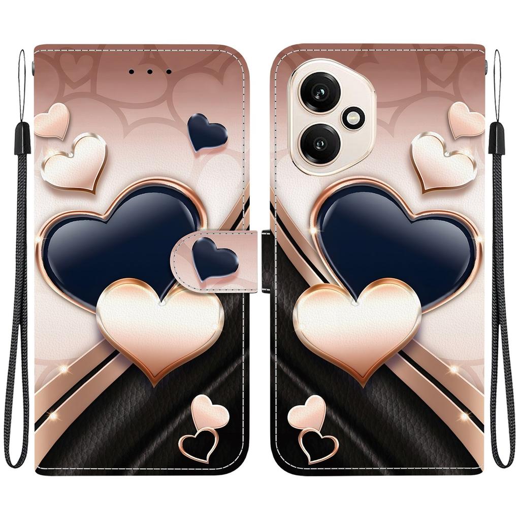 Чехол-книжка из искусственной кожи ручной работы для Honor 400/Honor 400 Pro/Honor 400 Lite Lite, противоскользящий, противоударный чехол с ремешком на запястье и дизайном в виде сердца/розы/кошки