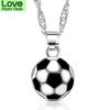 925 стерлингового серебра футбольное ожерелье для мужчин и женщин модные ювелирные изделия высокого качества футбольный кулон девочка мальчик ожерелье подарок на день рождения