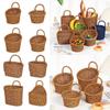 With Handle Hand-woven Hanging Baskets Imitation Rattan Wall Hanging Basket