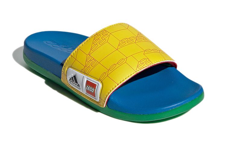 Шлепанцы LEGO x Adidas Adilette Comfort K для детей Желтый Синий Детские FZ2867