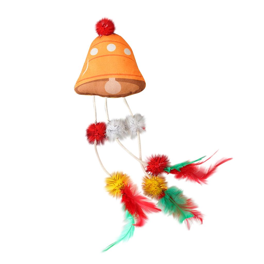 Игрушки с кошачьей мятой для кошек, рождественские игрушки с перьями, наполненные ПП-хлопком и кошачьей мятой, игрушки для царапания и жевания для домашних котят и кошек