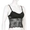 Gothic Black Mesh Butterfly Cropped Tank Top Lace Vest Tops Backless Sexy
