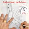 1pc Simple Style 30cm Transparent Rectangle Ruler Protractor Student Stationery Drawing Tool